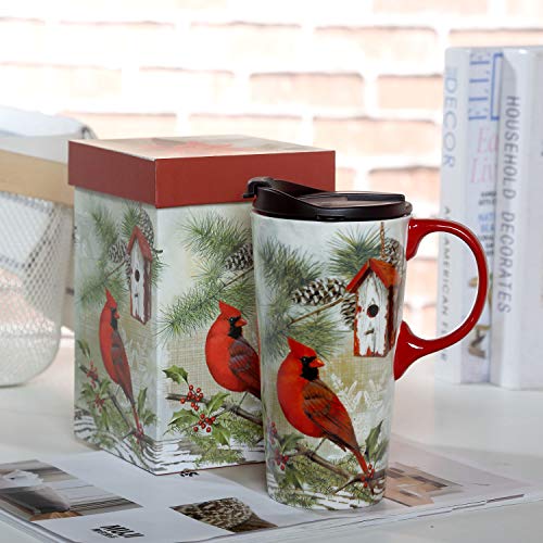 Topadorn Ceramic Travel Mugs with Matching Gift Box 17oz Coffee Mug with Handle and Lid - Image 2