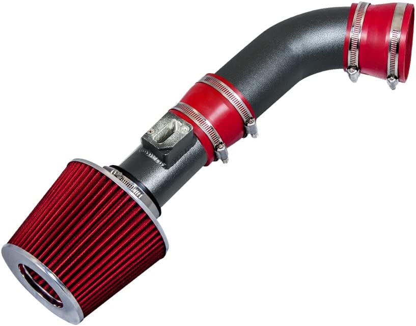 RSG MATT BLACK PIPE with RED Short Ram Intake Kit with Filter Compatible For 08-10 Hummer H3 H3T 3.7L L5
