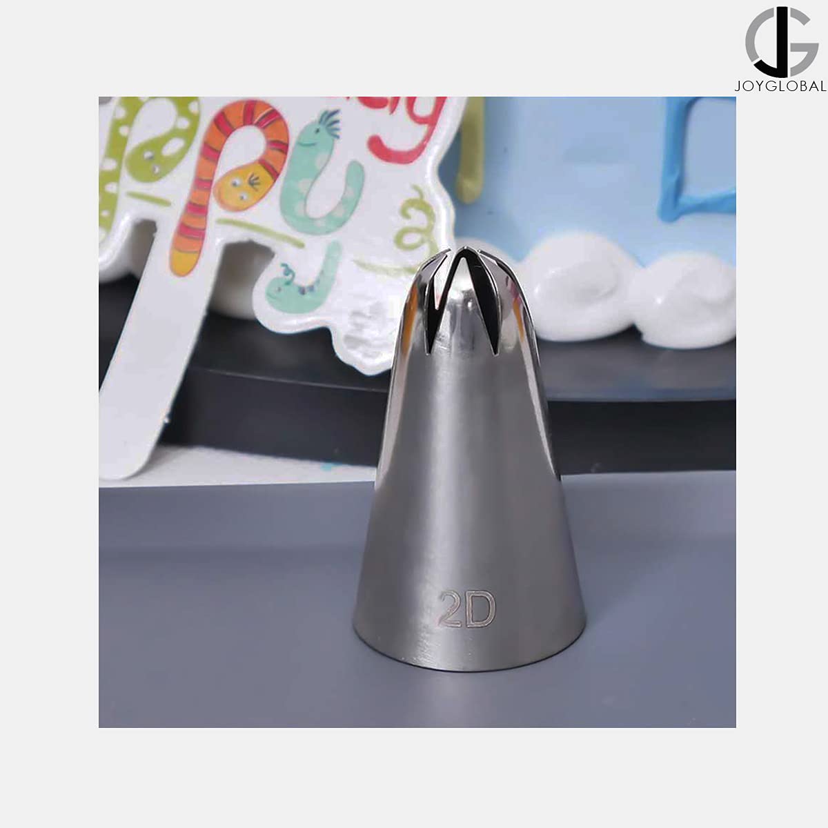 JoyGlobal 2D Rose Flower Cream Piping Nozzles Large Size Stainless Steel Cupcake Nozzles Baking Decoration Pastry Tools 4