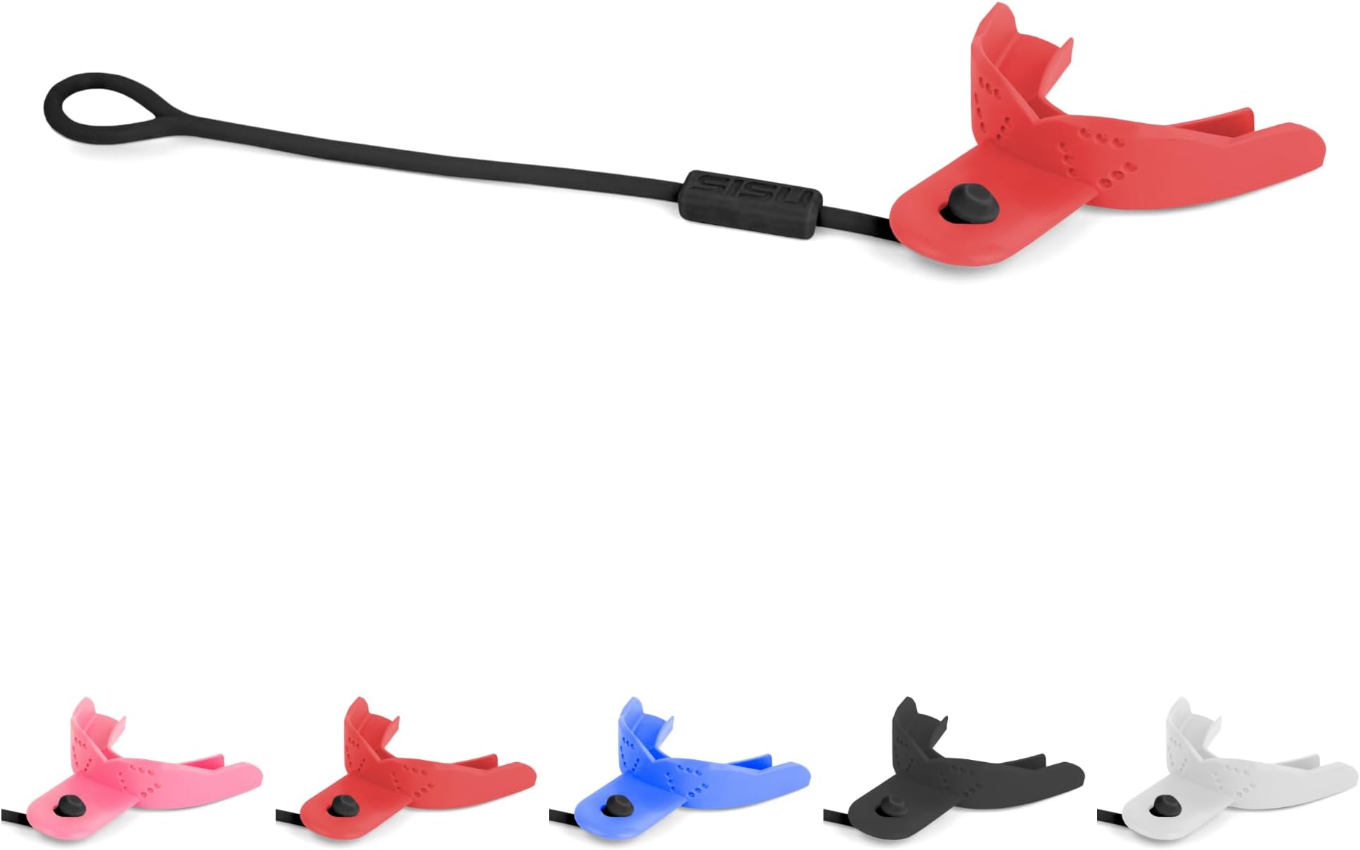 Intense Red SISU 3D Junior Tether Mouth Guard