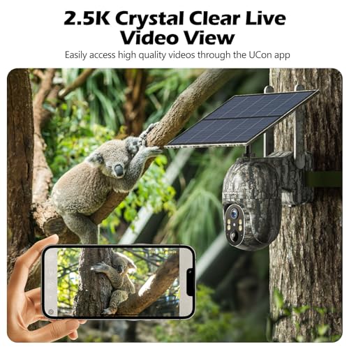 VOOPEAK Upgraded 4G LTE Cellular Trail Camera with Live Streaming 2.5K, Pan 355° Tilt 90° Remote APP Control, Solar Powered Game Camera with Night Vision Motion Activated IP66 Waterproof