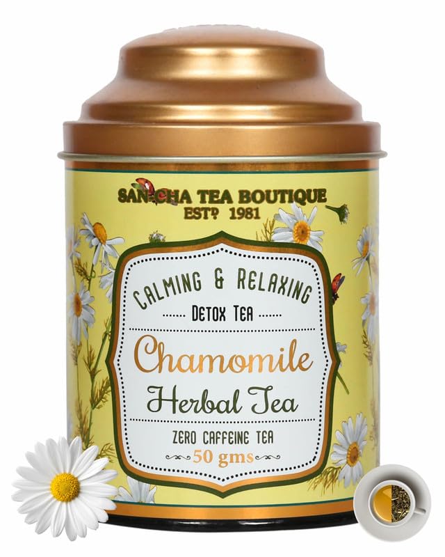 Image of SAN-CHA Tea Boutique, Botanic Tea Combo, 2In1 Caffeine Free Herbal Teas, Butterfly Pea Flower Tea (25 Tea Bags) & Chamomile Flower Tea (50 Gram Flowers), Stress Relief Tea, Herbal Tea Gift