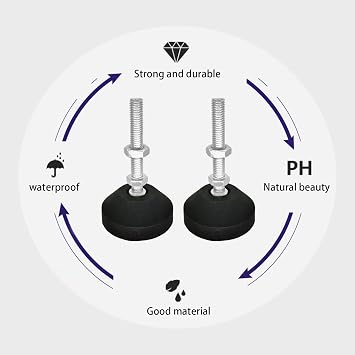 Adjustable Threaded Pole Leveling Foot Furniture Glide M8x50 mm,M8 x 1.25 Millimeter(Threaded Pole) 4 Pcs