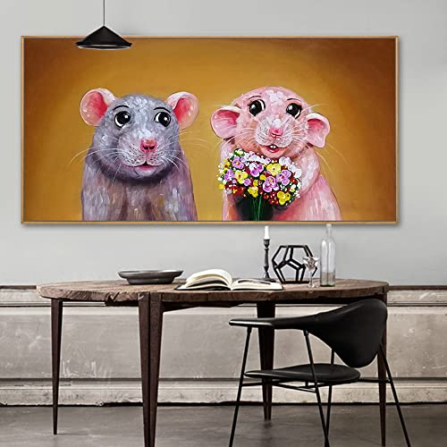 Tableau 12 Zodiac Rat in Love peinture sur toile cadeau de mariage
