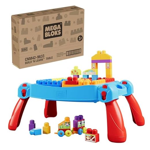 MEGA BLOKS CNM42 - Bau- und Spieltisch, 25 Bausteine, ab 12 Monaten
