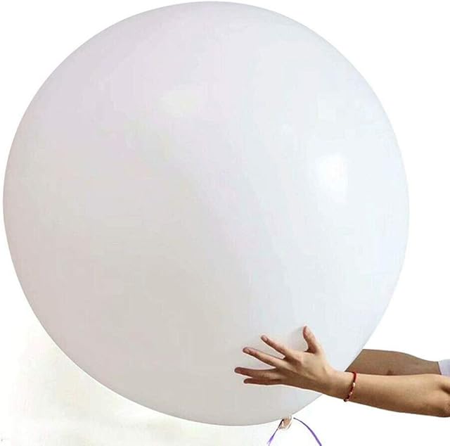 frgasgds 6 Big Balloons 36" Round Balloons Extra Large & Thick Balloons Reusable Giant Latex Balloons, for Photo Shoot/Birthday/Wedding Party/Festival/Event/Carnival Decorations, White