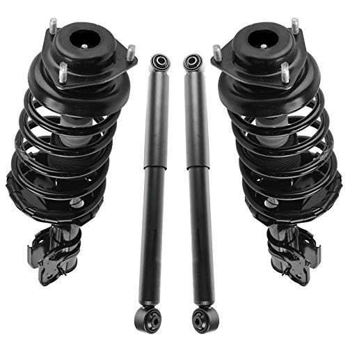 Image of TRQ Front and Rear Complete Strut Assembly & Shock Absorber Kit Complete Strut & Coil Spring Assembly Compatible with 1997-1999 INFINITI QX4 1996-1999 Nissan Pathfinder