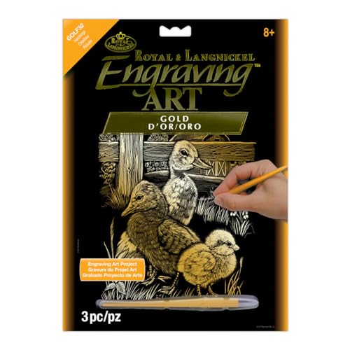 Royal and Langnickel Gold Foil Engraving Art Kit 8 inch x 10 inch - Hatchlings
