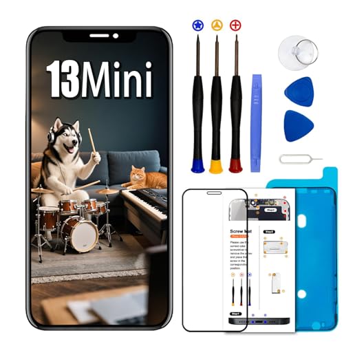 Écran pour iPhone 13 Mini LCD tactile complet avec kit de réparation pour châssis A2628