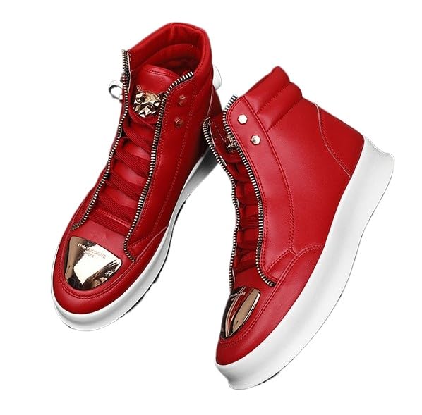 Men's Zipper Fashion Sneakers Running Shoes Casual Slip on Walking Tennis Gym Sneakers/Skateboard Shoes