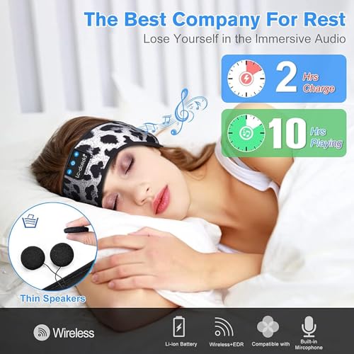 Image of LC-dolida Bluetooth 5.2 Headband Headphones With Ultra-Thin HD Stereo Speaker, Wireless Sleep Earphones for Workout, Yoga, Insomnia, Running, Meditation Gifts
