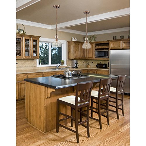 Westinghouse Lighting 6356400 Adjustable Indoor Mini-Pendant Light, Washed Copper Finish With Handblown Clear Seeded Glass #TOP4