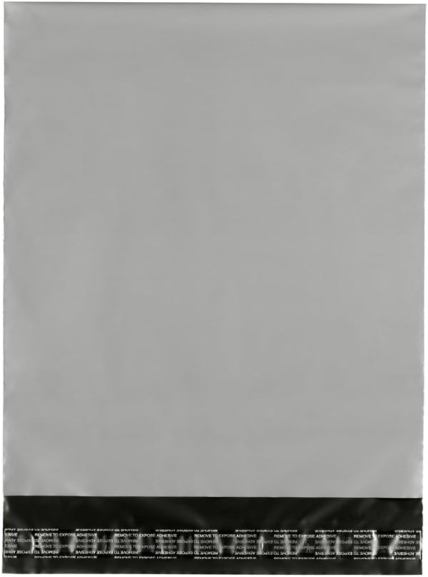 Ampac MGB1013 Recycled Poly Mailer Bag with Heat-Sealed Side Seam, 13" Length x 10" Width, Grey/Black (Case of 1000)