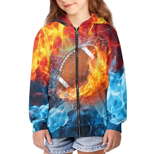 Image of Biyejit Kids Novelty 3D Graphic Printed Hooded Sweatshirt Boys Girls Zip Up Hoodies Age 6-16 Years