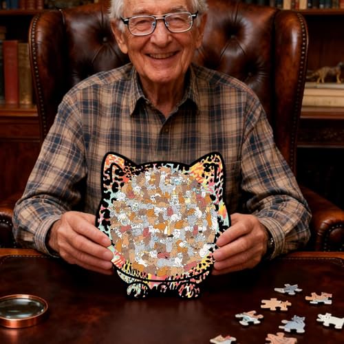Puzzle de madera de 135 piezas de gatos, el regalo ideal con marco 7