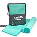 BEARZ Outdoor Microfiber Towel Set, 2 Pack Quick Dry Towel. Lightweight Travel Towel, Camping Towel. Fast Drying Gym Towel for Beach, Workout, Yoga, Backpacking (Mint Green)