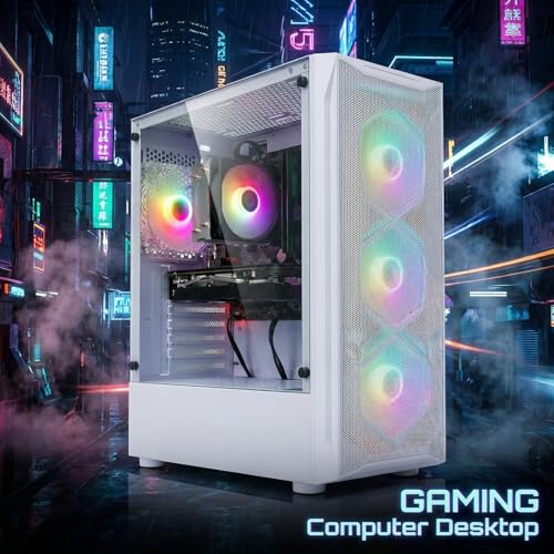 Image of STGAubron Gaming PC Desktop Computer, AMD Ryzen 5 5500 up to 4.2G, GeForce RTX 3050 6G, 16G DDR4, 1T SSD, WiFi 6, BT 5.2, RGB Fan x4, Windows 11 Home