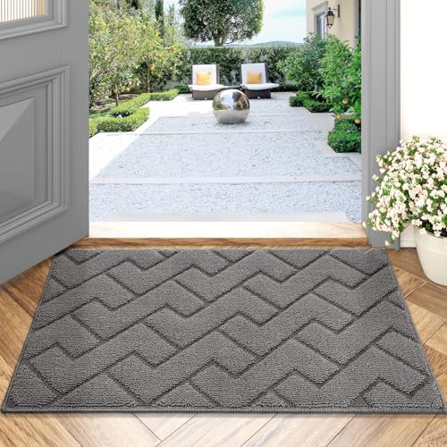 hicorfe Indoor Doormat,Front Back Rubber Backing Non Slip Door Mats 20'x31.5' Absorbent Resist Dirt...