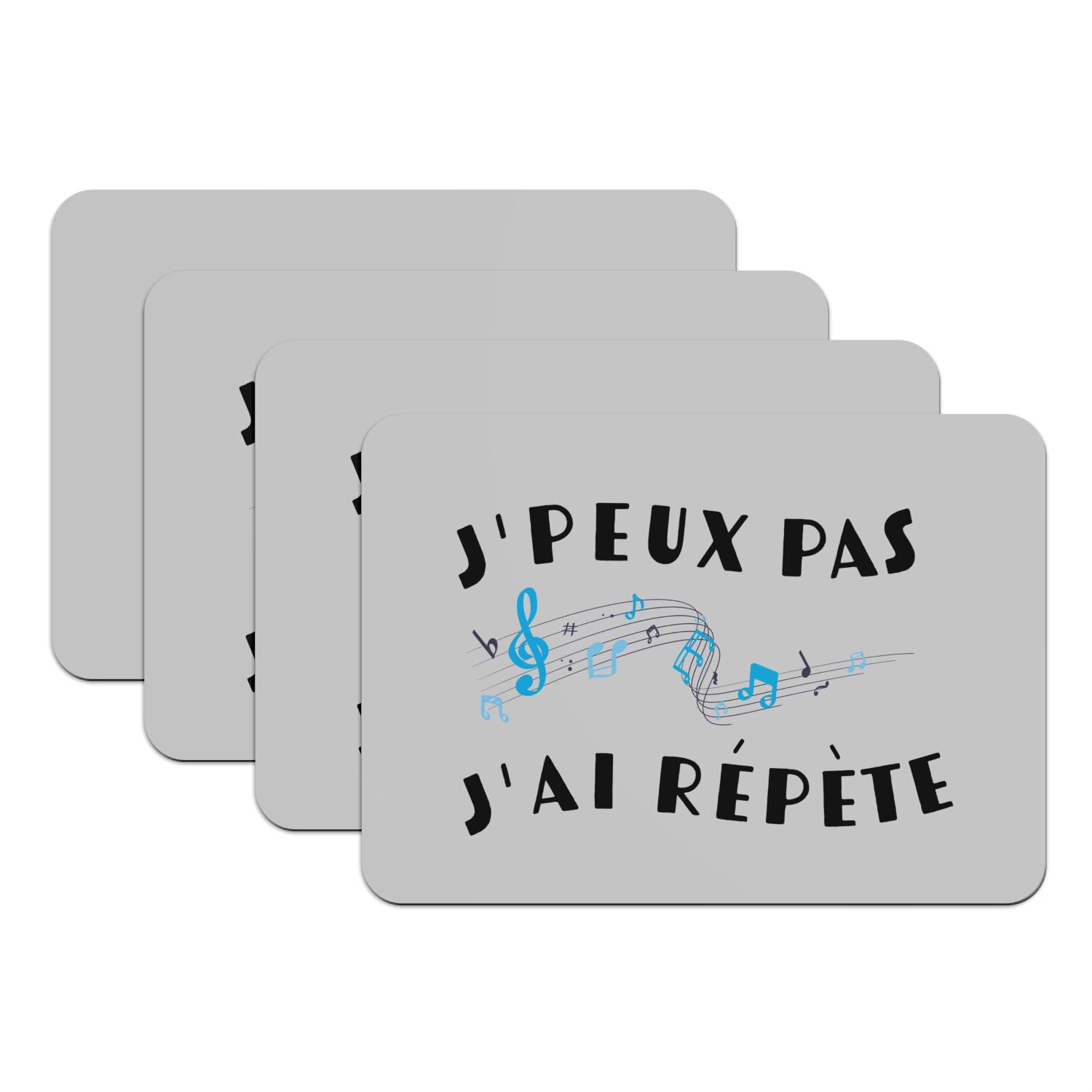 Set de table rock gris en caoutchouc 40x29 cm pour musicien