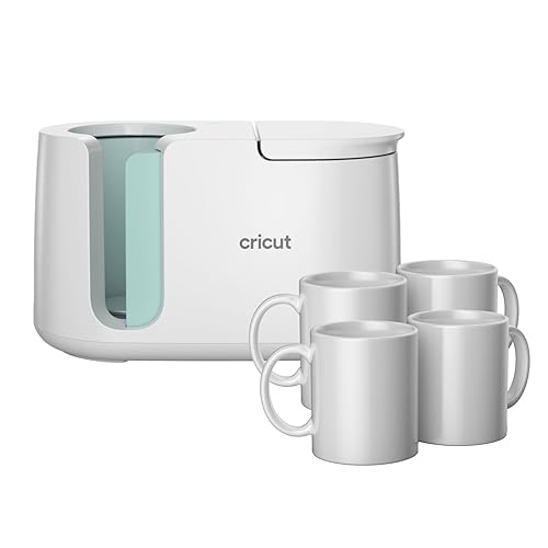 Cricut Mug Press + 4 Blank Mugs (12oz each) - Mug Press + 4 Mugs