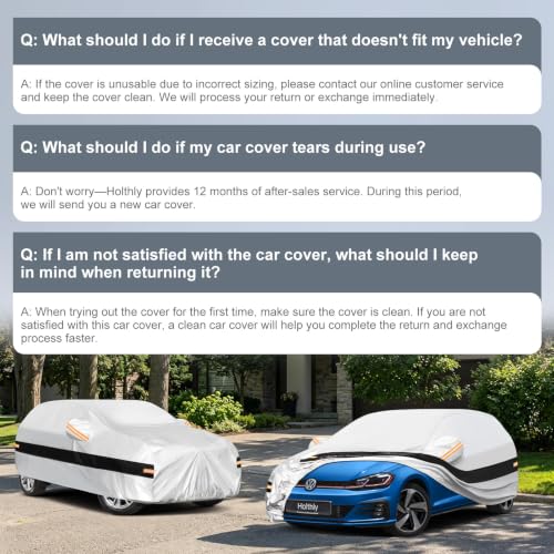 Image of 10 Layers Hatchback Car Cover Custom Fit for Volkswagen Golf (1990-2026), Waterproof All Weather for Automobiles, Outdoor Full Cover Sun Dust Rain Protection with Cotton. Silver