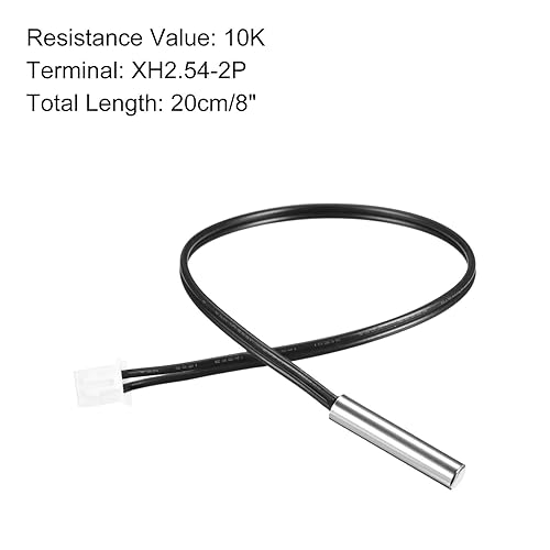 Miniatura 2 de Sonda de termistor NTC 10K 8" impermeable acero inoxidable sensor temperatura sonda para transmisor digital de temperatura
