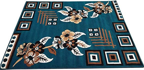 Image of Soft Modern Washable Beautiful Acrylic Rugs for Home Decor Living Room 6x8 Feet (180 x 235 Cm) Super Blue Color