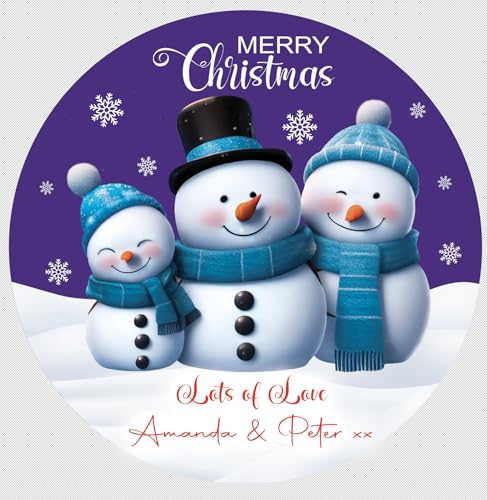 Image of Christmas Personalised Chocolate Sticker for Tubs/Tins of Roses, Heroes & Celebrations Chocolates V8