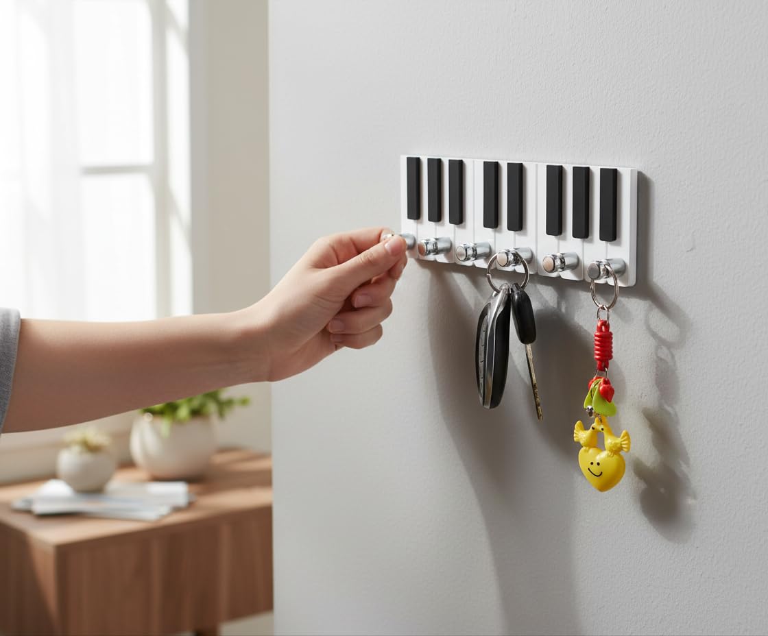 Zenovia Acrylic Key Holders - Adhesive Wall Hooks -4