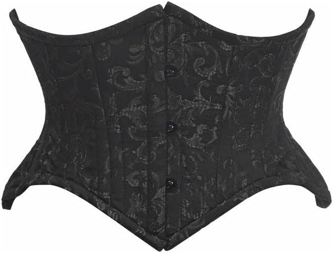 Daisy corsets Women's Daisy Corsets Top Drawer Black/Black Brocade Double Steel Boned Mini Cincher Corset