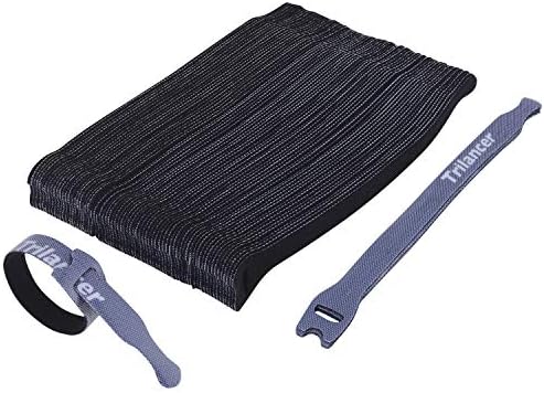 Trilancer Reusable Cable Straps Wire Ties, Pack of 50 Adjustable Cord Fastener Cable Organizer, 8 Inches (Black)