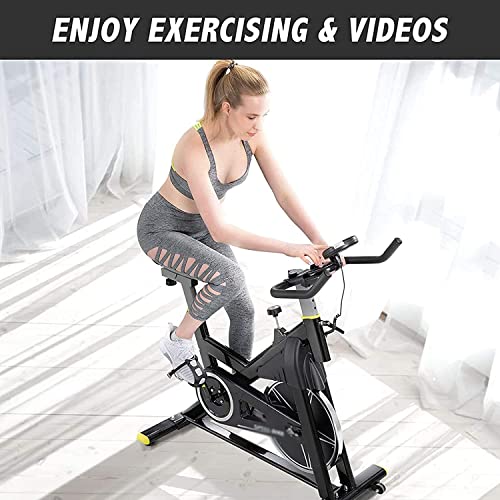 Image of Exercise Bikes Indoor Cycling Stationary Upright Bike Comfortable and Quiet Cardio Workout Machine LED Digital Display stepless Resistance for Home Gym
