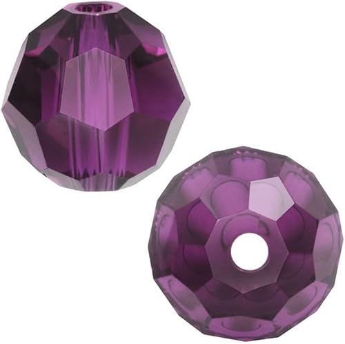 Adabele - 200 cuentas de cristal redondas sueltas facetadas austriacas de 0.236 pulgadas (0.236 in), amatista compatibles con 5000 cristales de