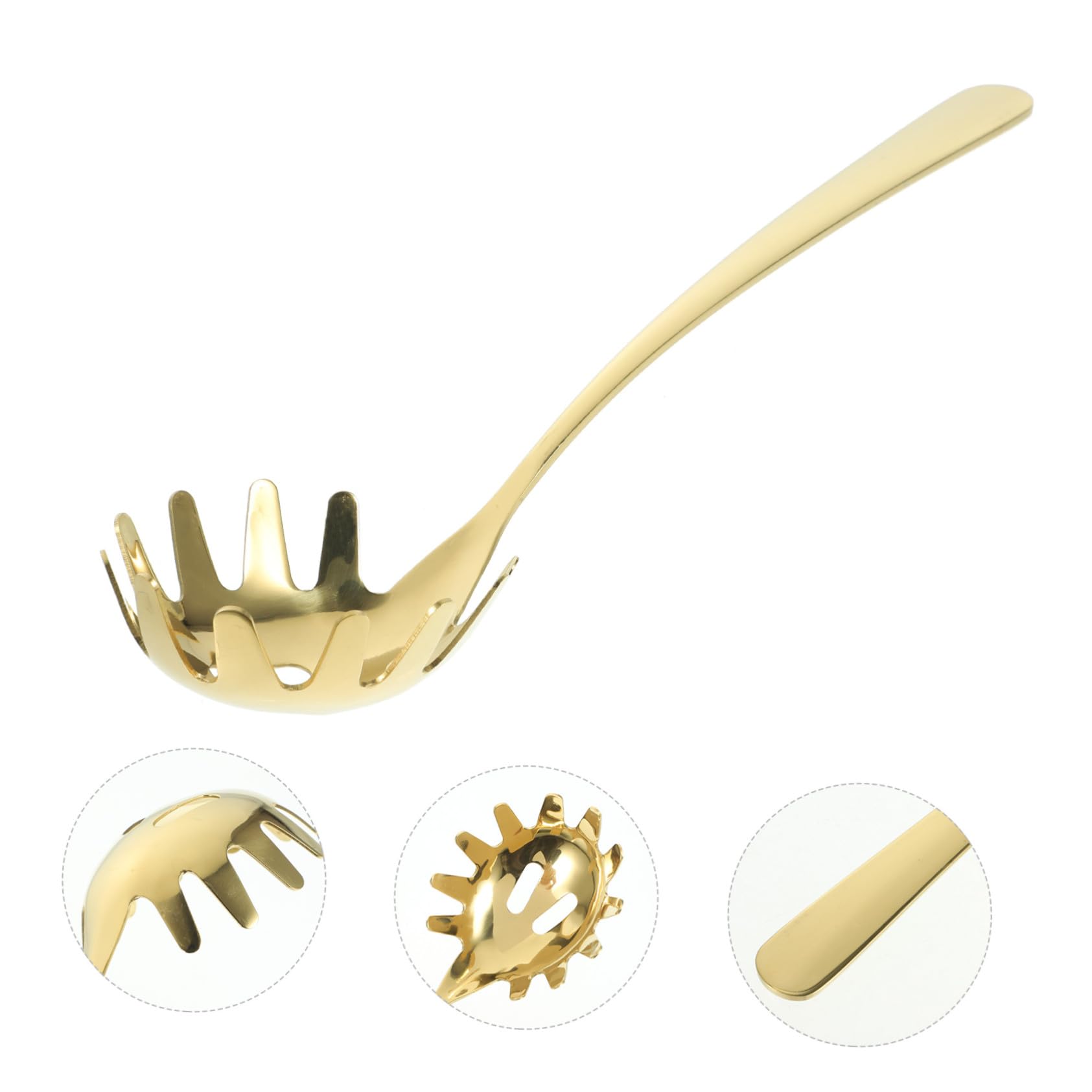 304 Edelstahl Nudelkelle Gold für Spaghetti und Mehrzweck in Küche