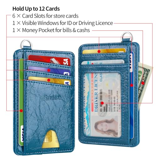 Image of Slim Minimalist Front Pocket Wallet, RFID Blocking Credit Card Holder Wallet with Integrated D-Shackle for Men Women