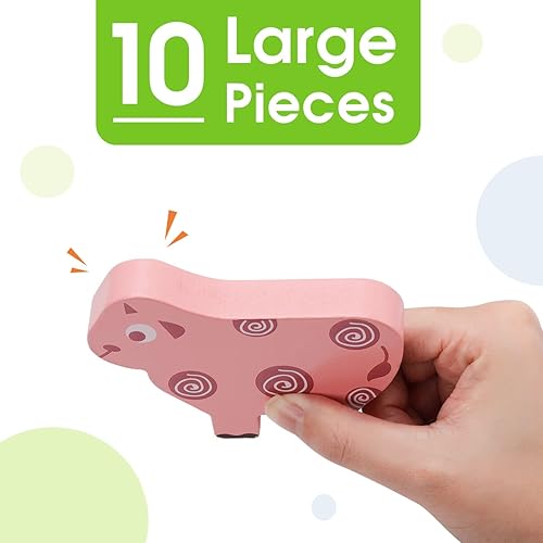 Miniatura 5 de Juguetes Montessori para niños y niñas de 2, 3 y 4 años, bloques apilables de animales de madera para niños pequeños de 1 a 3 años - Bloques de