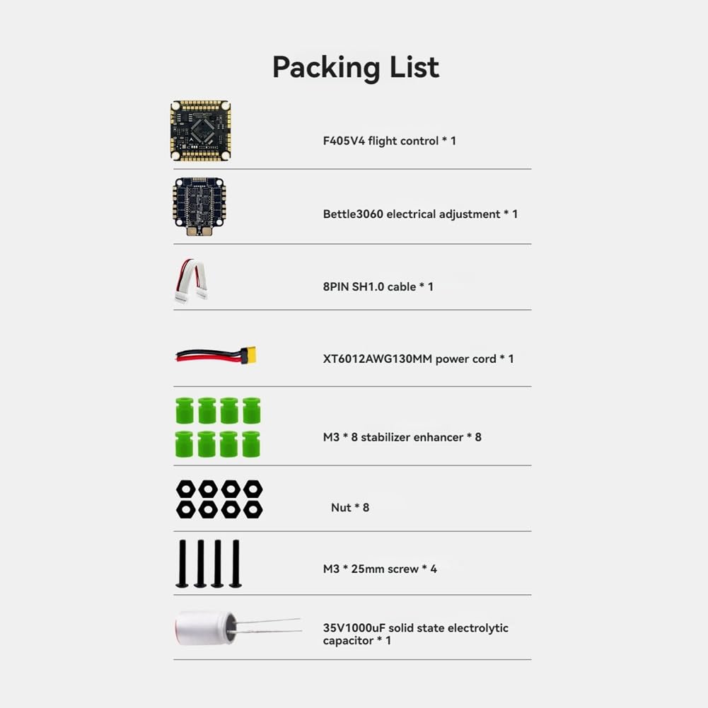F460 V4 FPV Stack FC&ESC F405 V4 Contrôleur de Vol 60A AM32 3-6S ESC pour Drone de Course FPV