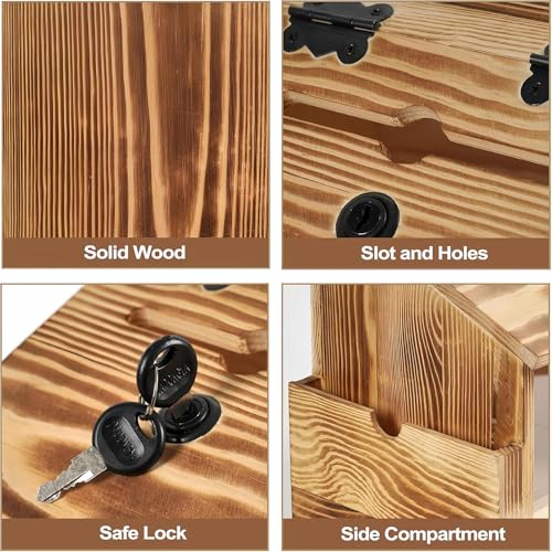 Urne à suggestions en bois noble, boîte de rangement murale de qualité - 7
