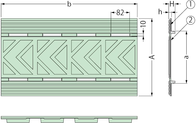 カネソウ ゴム製 U字溝用 グレーチング フィールドカバー SU-24