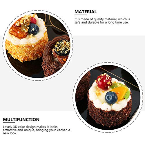 Mobestech 6 peças de ímãs de geladeira para bolo de comida simulada 3D ímãs de geladeira quadro bran