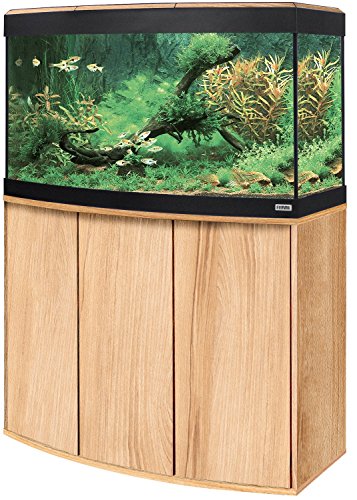 Aquariumkombination Fluval Vicenza 180 mit LED Beleuchtung, Heizer, Filter und Unterschrank Kernbuche