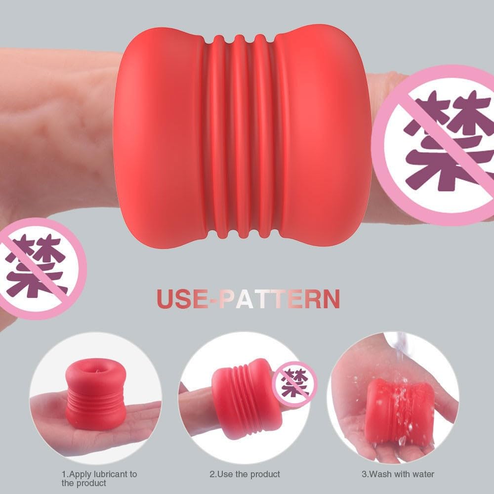 JITEM Portable Men's Gym Training Equipment Silicone Material Manual Rotation Easy to Clean(Color:Red)