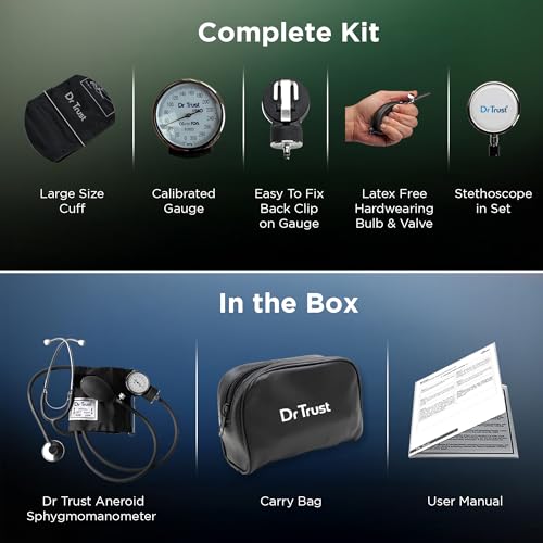 Image of Dr Trust (USA) Sphygmomanometer Aneroid Type Manual Blood pressure monitor with stethoscope