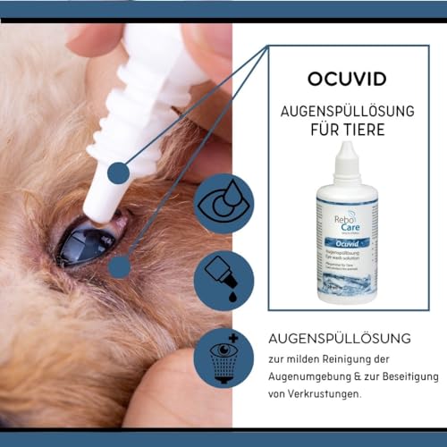 Ocuvid Augenspüllösung für Tiere: Sanfte Reinigung für Augen & Nase, Ideal für Augenuntersuchungen & Entfernung von Rückständen, Verträgliche Inhaltsstoffe 100 ml