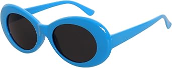 Fumwase Oval Round Thick Sunglasses Retro Goggles Vintage Sunglasses for Women Men