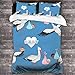 Produktbild Bettwäsche-Set, Motiv: fliegender Storch liefert Baby-Bettdecke, Schlafzimmer, Bettdecke, Reißverschluss, Doppel-Kissenbezüge, atmungsaktive Tagesdecke, Hotel-Bettwäsche-Set
