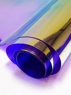 30 Gauge Metallic Transparent Hologram Plastic Vinyl Fabric 38" Wide Sold by The Yard (Purple)