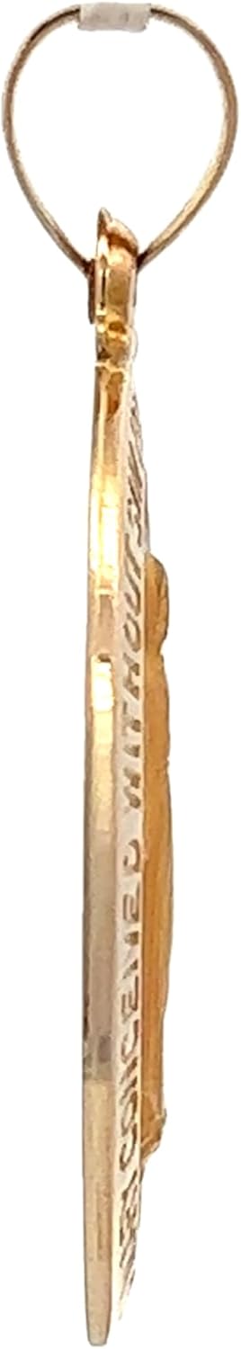 RP 14K Yellow Gold Virgin Mary Medal Necklace Pendant for Women & Men, Authentic & Pure 14K, Stunning Real 14 Karat Virgin Mary Pendant Only with Premium Jewelry Box, Handcrafted in the USA