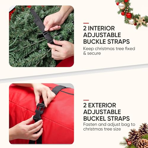 BALEINE 7.5 ft Rolling Christmas Tree Storage Bag, 2 Swivel Wheels for Easy Moving, Heavy Duty 600D Oxford Fabric Extra Large Artificial Christmas Tree Bag with Reinforced Carry Handles (Green) by BALEINE - Image 3