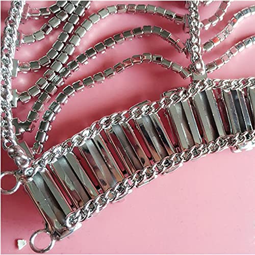 Tfjs Bridal Shoulder Chains Noble Wedding Body Big Necklace Jewelry Full Rhinestone Women Necklaces Straps #TOP4